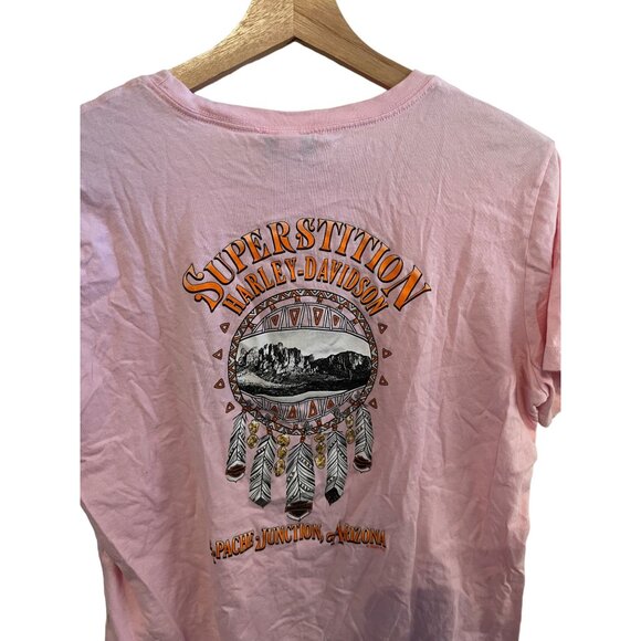 Harley Davidson Pink Short Sleeve Tshirt Women's Size Large Motorcycle Tee - Picture 4 of 5